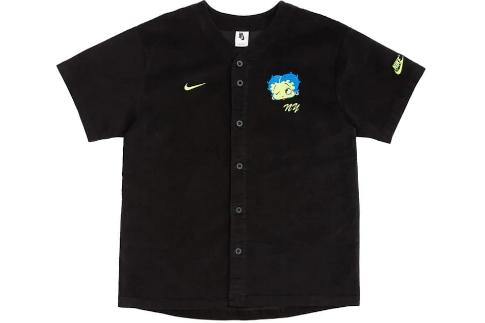 Nike x Olivia Kim Corduroy Baseball Jersey Black