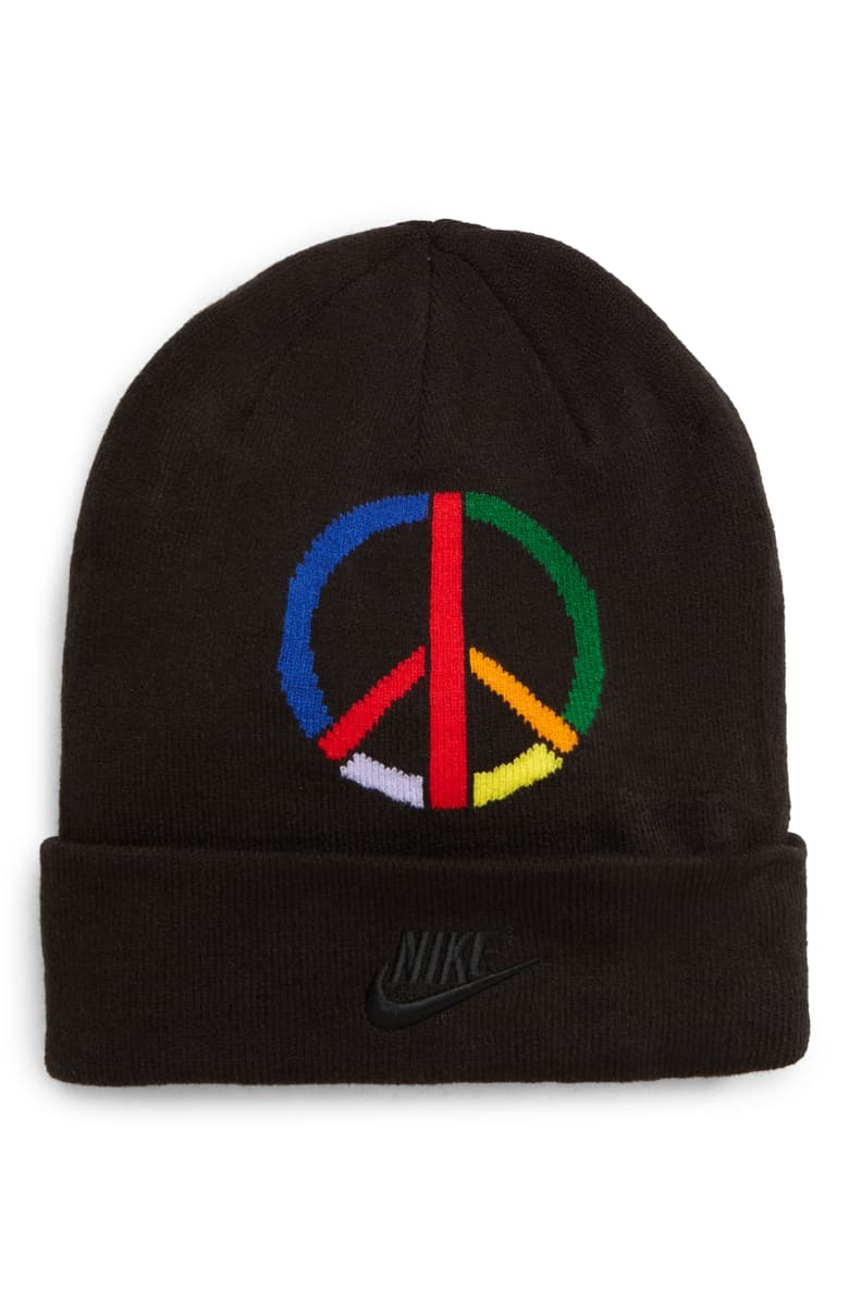 Nike x Olivia Kim Peace Sign Cuffed Beanie Black