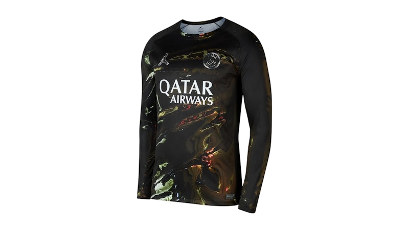 【★PSG】 古着 NIKE メンズ サッカー ユニフォーム 2XL 長袖 希少 Nike x PSG Dri-Fit Longsleeve Jersey Black/White/Black メンズ