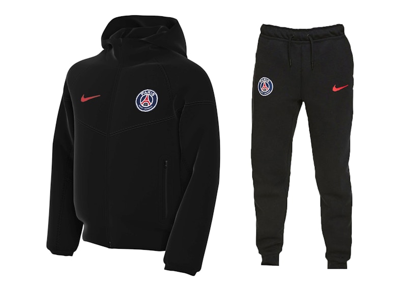 Jordan PSG フルジップパーカーとパンツセットキッズS Nike x PSG Kids Tech Fleece Full Zip Hoodie & Joggers Set Black - JP