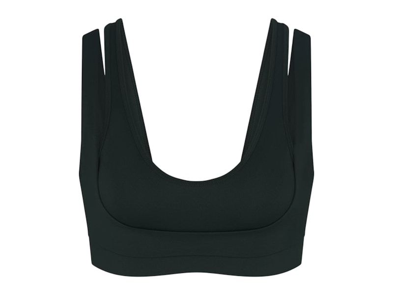 Pre-owned Nike X Skims Women's Matte Double Strap Scoop Bra In Dark Teal In Blue