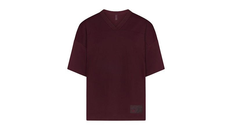 Pre-owned Nike X Skims Women's Airy Vneck Oversized Top In Currant In Purple
