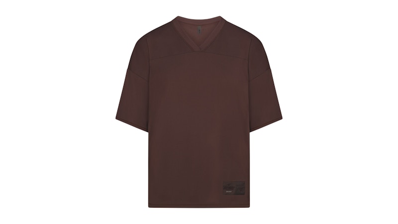 Pre-owned Nike X Skims Women's Airy Vneck Oversized Top In Dark Sepia In Brown