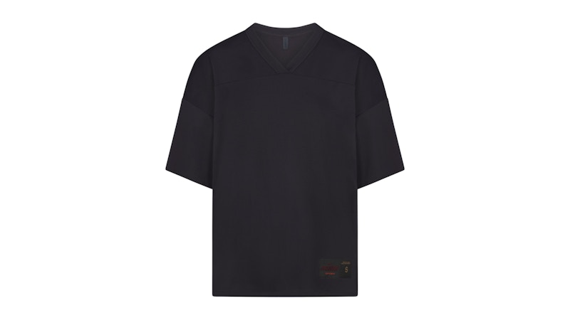 Pre-owned Nike X Skims Women's Airy Vneck Oversized Top In Obsidian In Black