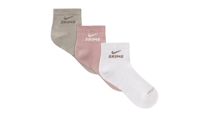 Nike x SKIMS Women's Dri-Fit Quarter Crew Sock (3 Pack) Himalayan