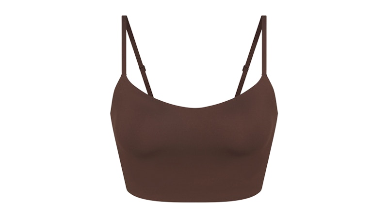 Pre-owned Nike X Skims Women's Matte Cami Bra Top In Dark Sepia In Brown