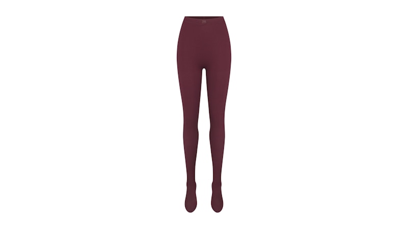 Pre-owned Nike X Skims Women's Matte Footsie Grip Legging In Currant In Purple