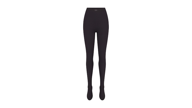Pre-owned Nike X Skims Women's Matte Footsie Grip Legging In Obsidian In Black