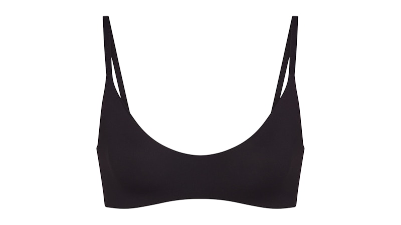 Pre-owned Nike X Skims Women's Matte Micro Scoop Bra In Obsidian In Black