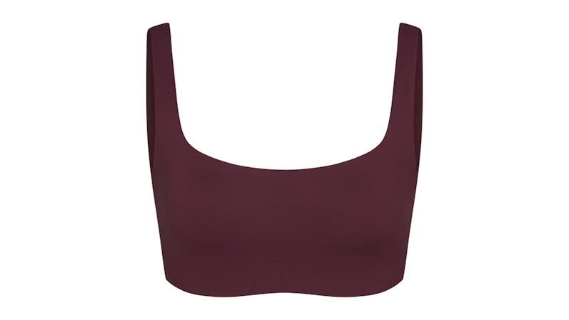 Pre-owned Nike X Skims Women's Matte Scoop Neck Bra In Currant In Purple