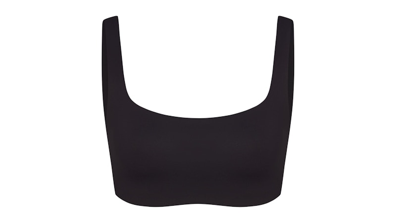 Pre-owned Nike X Skims Women's Matte Scoop Neck Bra In Obsidian In Black