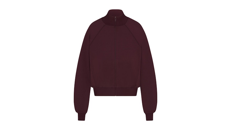 Pre-owned Nike X Skims Women's Matte Tricot Track Jacket In Currant In Purple