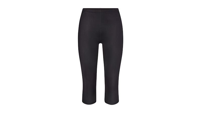 Pre-owned Nike X Skims Women's Shine Drawcord Crop 17" Legging In Obsidian In Black