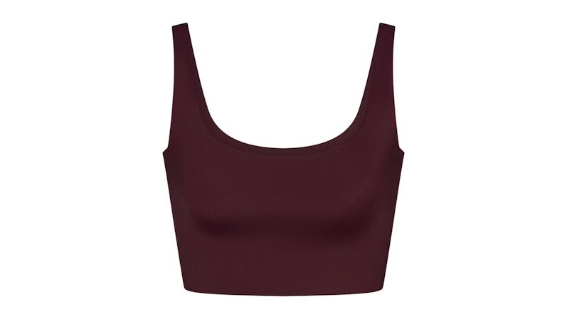 Pre-owned Nike X Skims Women's Shine Scoop Neck Bra Top In Currant In Purple