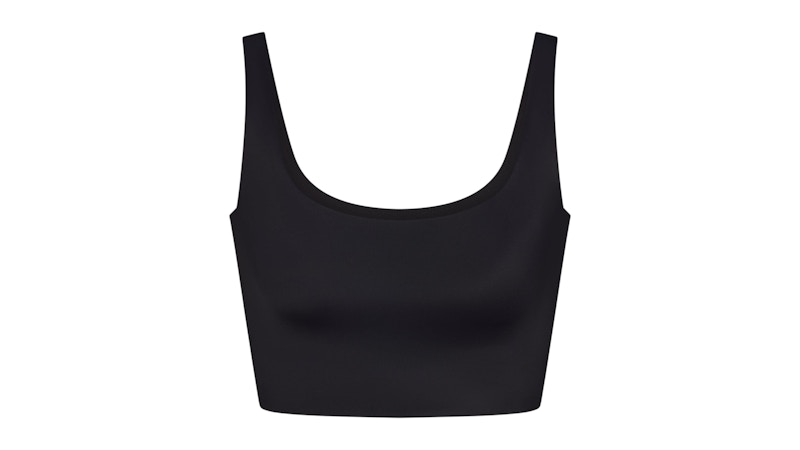 Pre-owned Nike X Skims Women's Shine Scoop Neck Bra Top In Obsidian In Black
