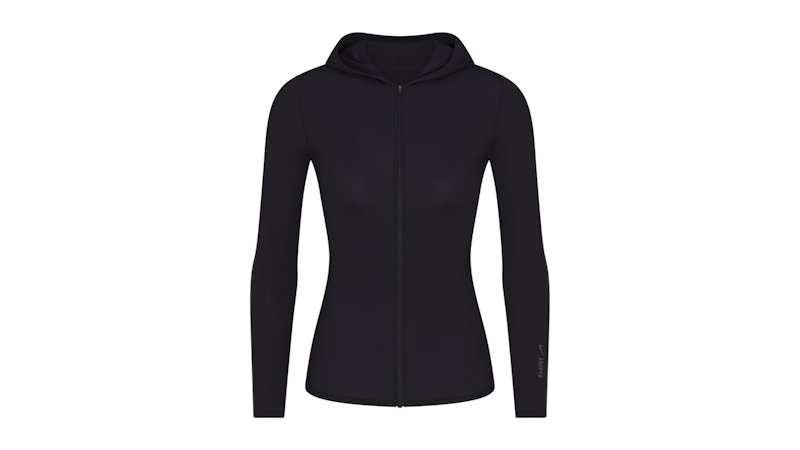Pre-owned Nike X Skims Women's Weightless Layers Zip Up Hoodie In Obsidian In Black