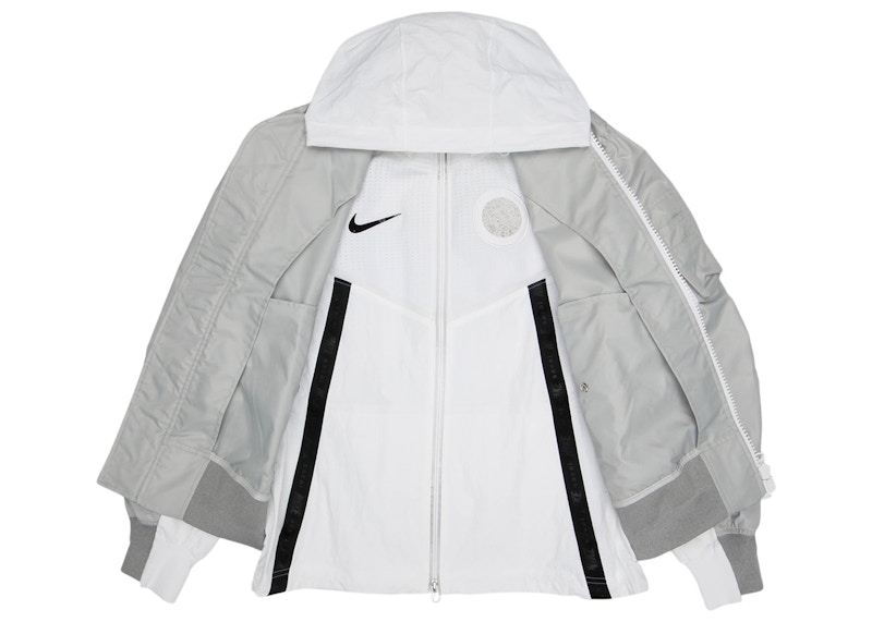 Nike x Sacai Layered Bomber Jacket Grey Fog