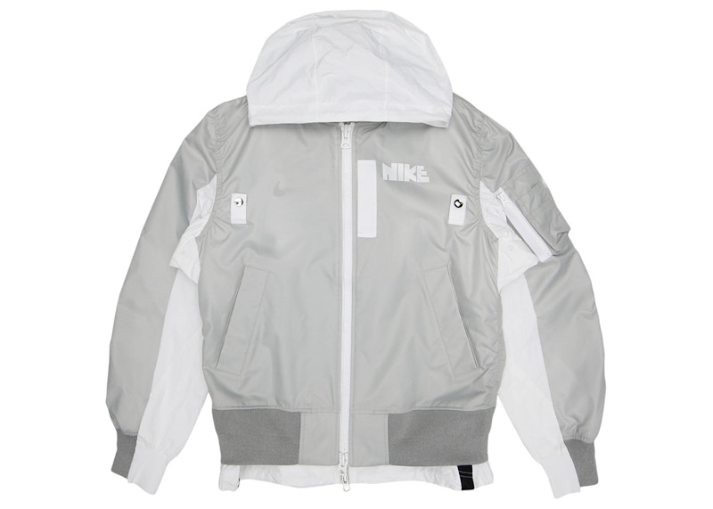 Nike x Sacai Layered Bomber Jacket Grey Fog Men's - SS21 - GB