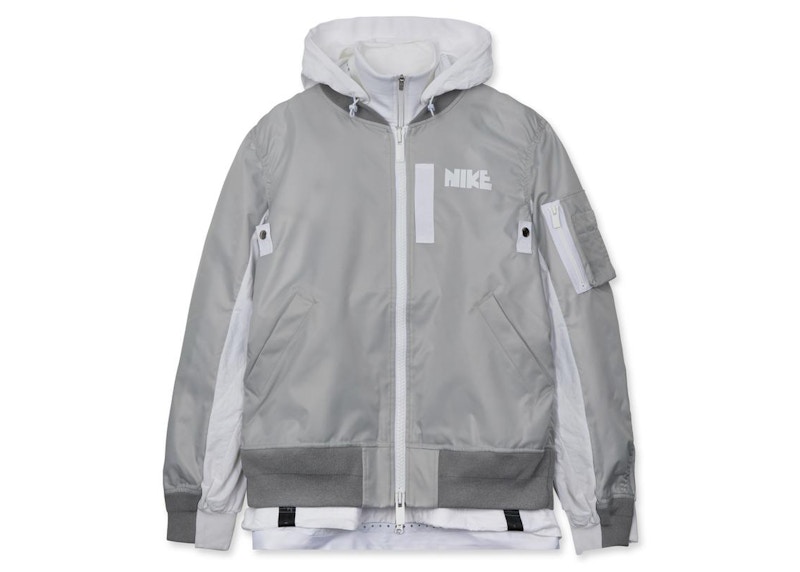 Nike x Sacai Layered Bomber Jacket Grey Fog (Womens)