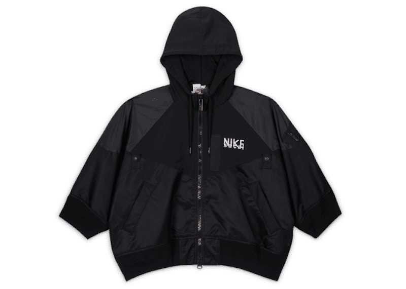 Nike x Sacai Womens Full Zip Hooded Jacket (Asia Sizing) Black