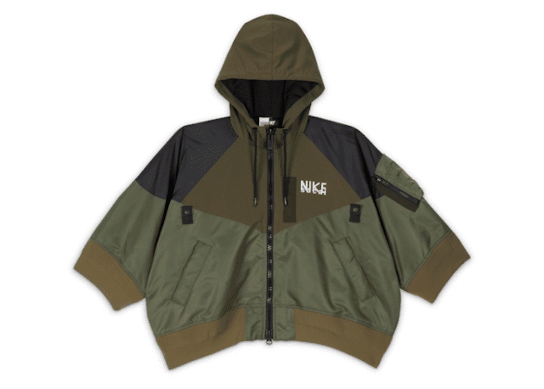 Pre-owned Nike X Sacai Womens Full Zip Hooded Jacket (asia Sizing) Khaki