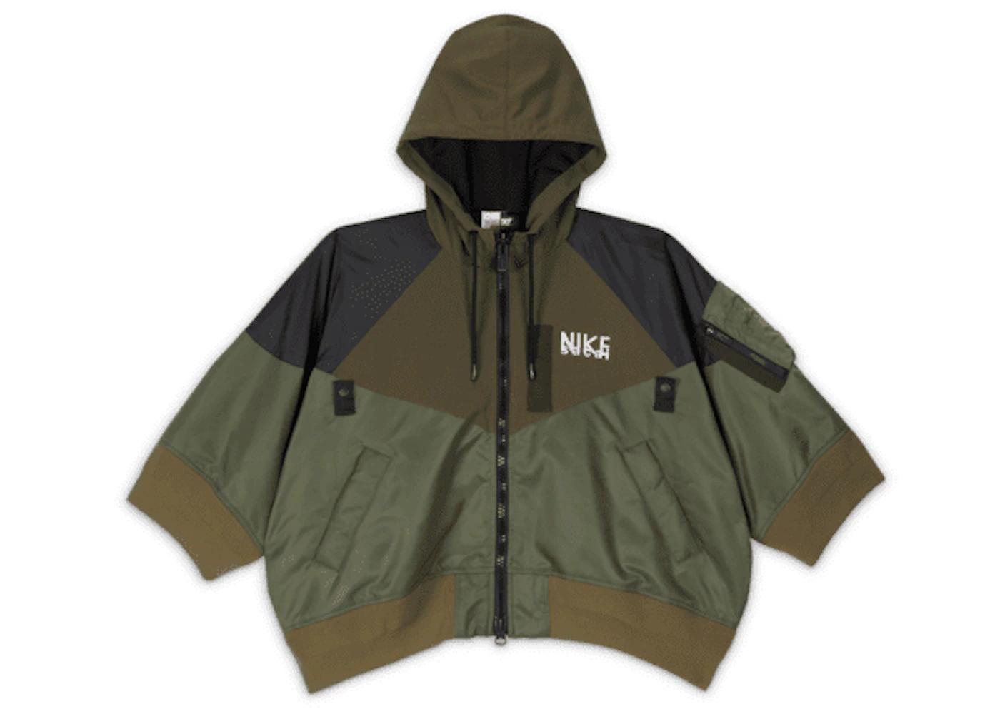 Nike x Sacai Womens Full Zip Hooded Jacket (Asia Sizing) Khaki - FW22 - US