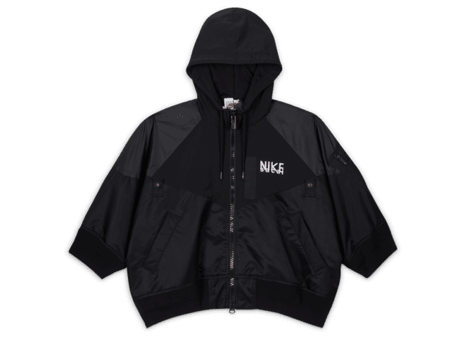 Nike x Sacai Womens Full Zip Hooded Jacket Black