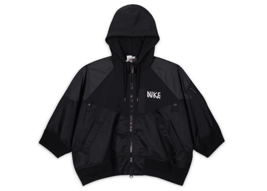 Pre-owned Nike X Sacai Womens Full Zip Hooded Jacket Black