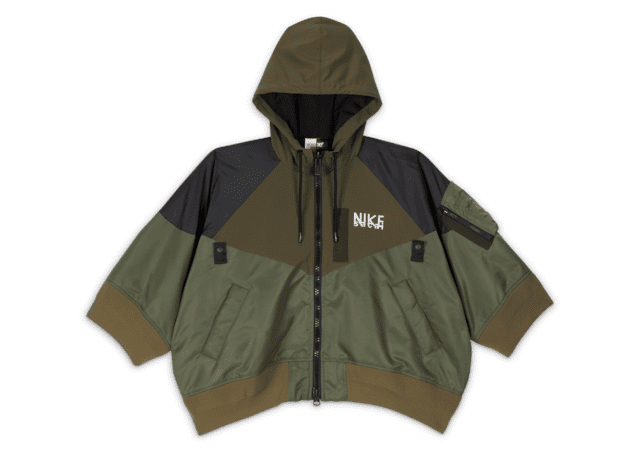 Nike x Sacai Womens Full Zip Hooded Jacket Khaki - FW22 - US