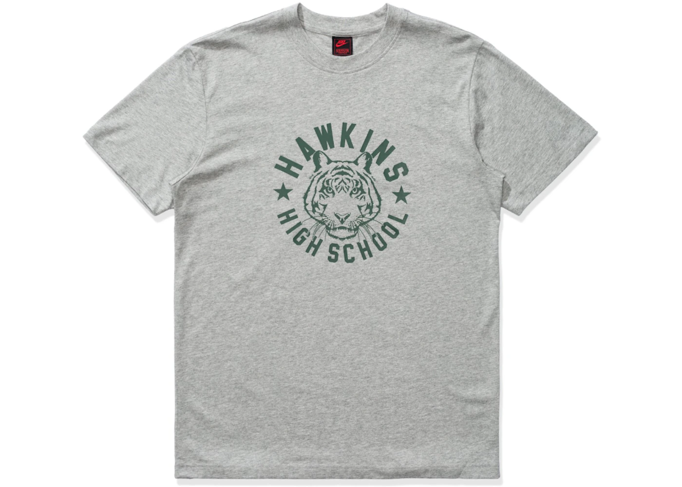 Nike x Stranger Things Hawkins High Tee Heather Grey Men's - SS19 - US
