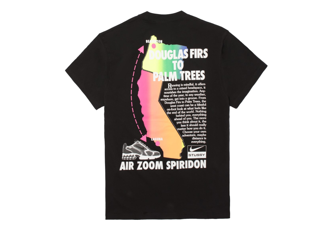 Nike x Stussy Air Zoom Spiridon Douglas Firs To Palm Trees T-shirt 