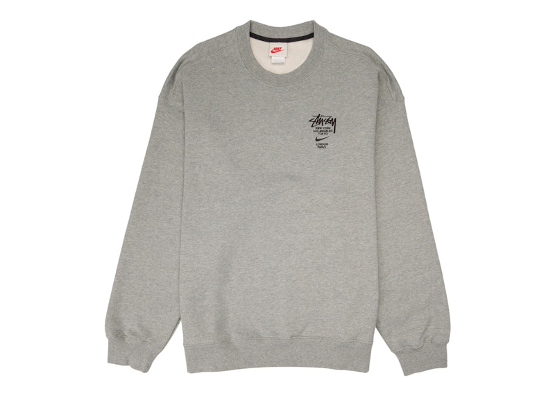 Nike x Stussy International Crewneck Sweatshirt Heather Grey Men's