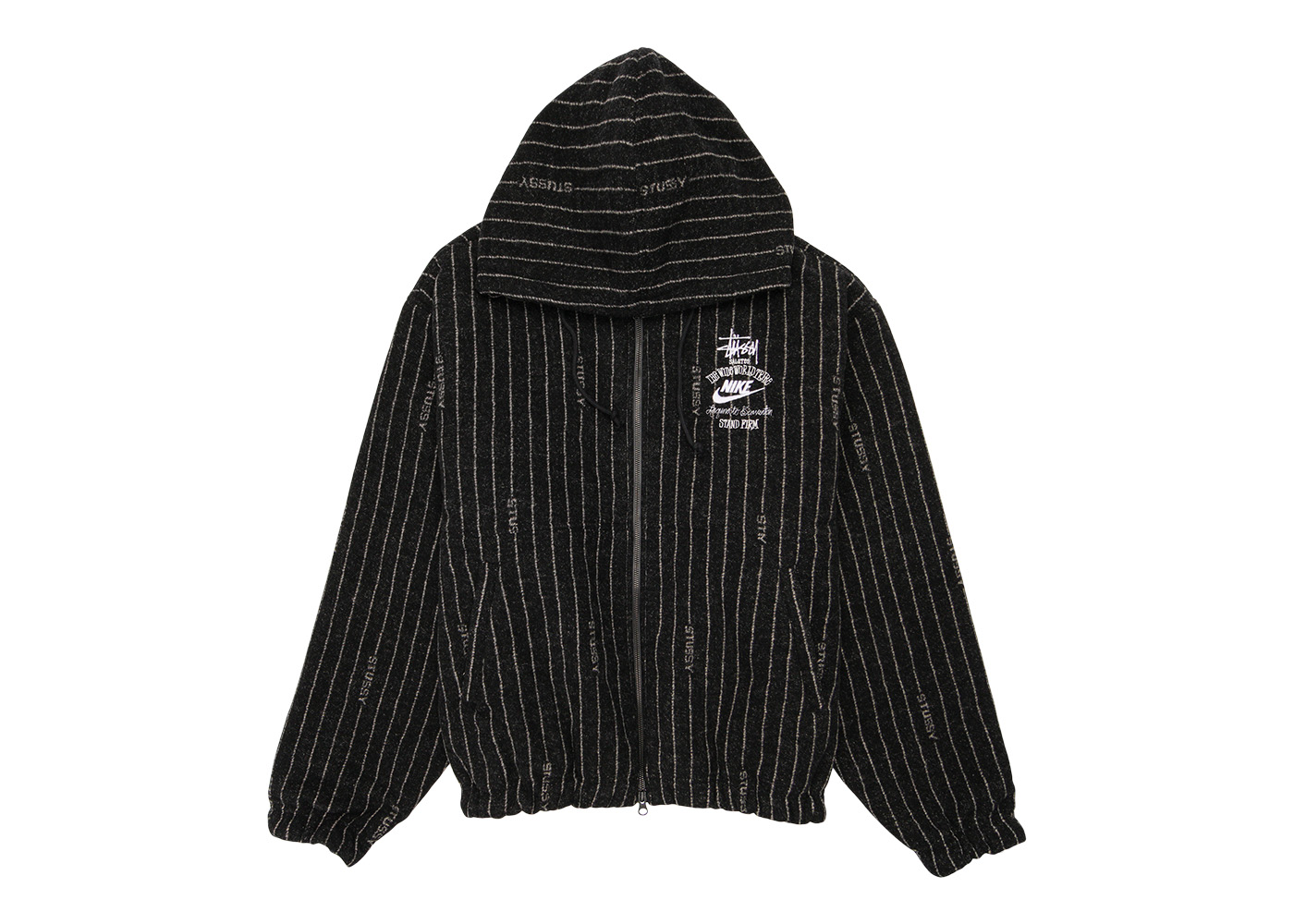 Nike x Stussy Striped Wool Jacket Black