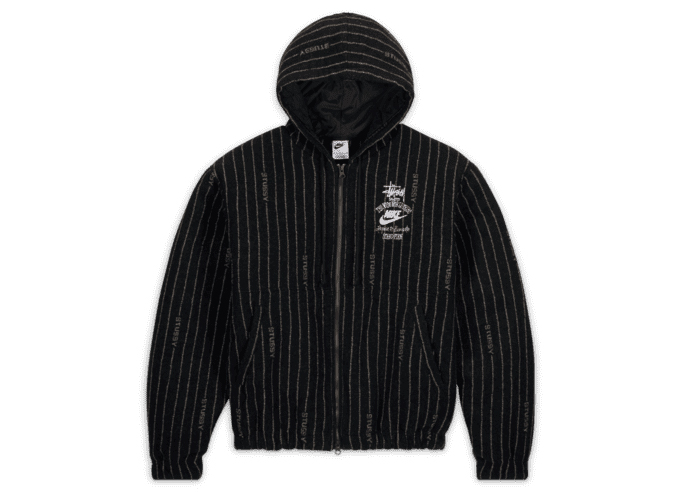 Pre-owned Nike X Stussy Striped Wool Jacket Black | ModeSens
