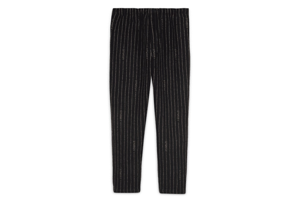 Pre-owned Nike X Stussy Striped Wool Pants Black