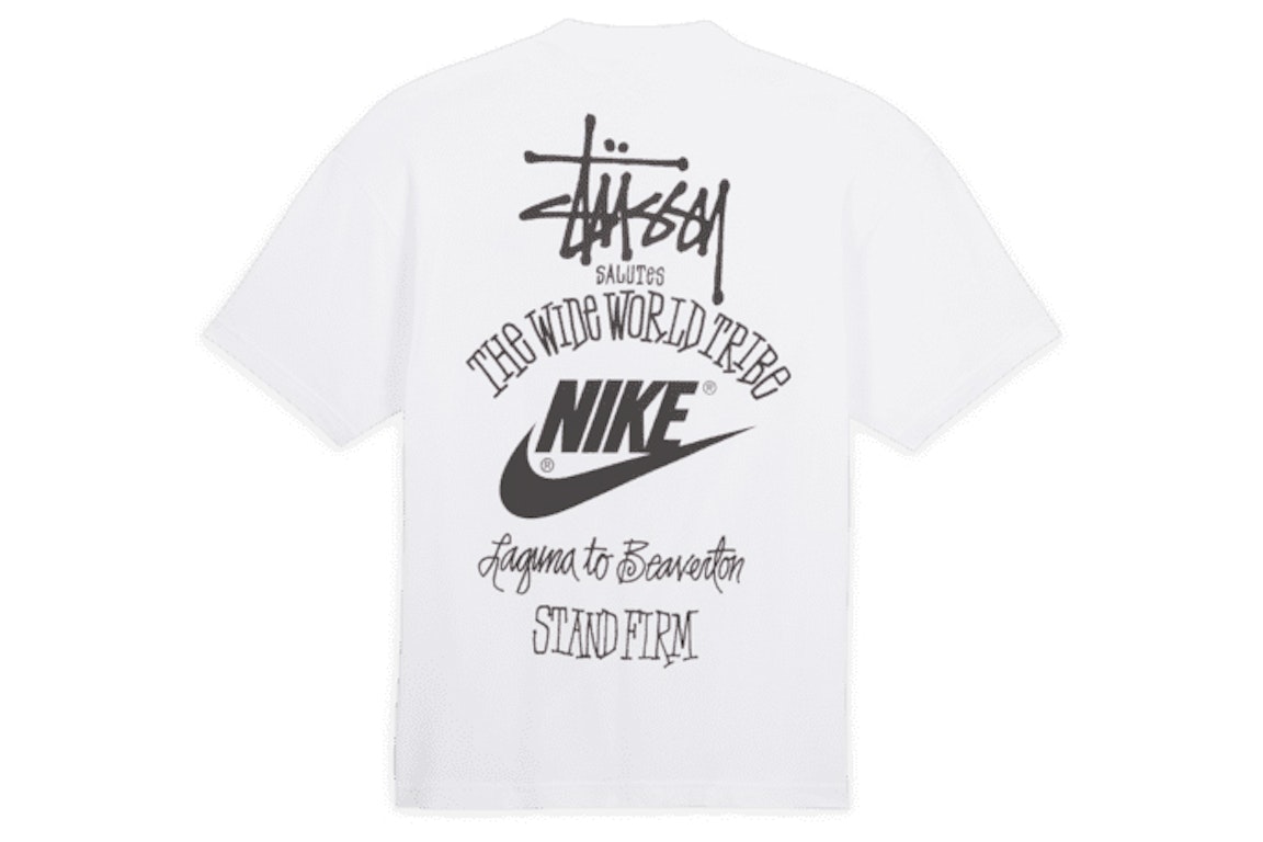 Pre-owned Nike X Stussy The Wide World Tribe T-shirt White