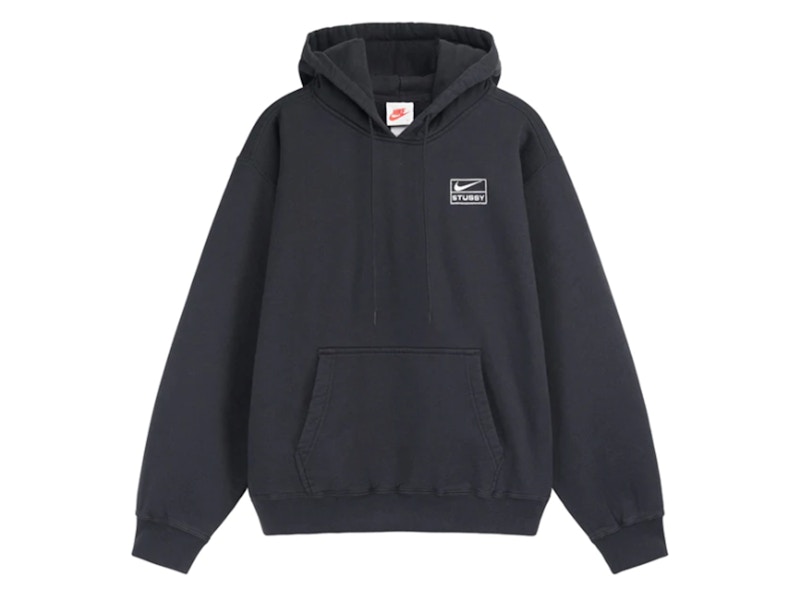 Nike x Stussy U NRG RA Stone Washed PO HD Hoodie Black/White Men's