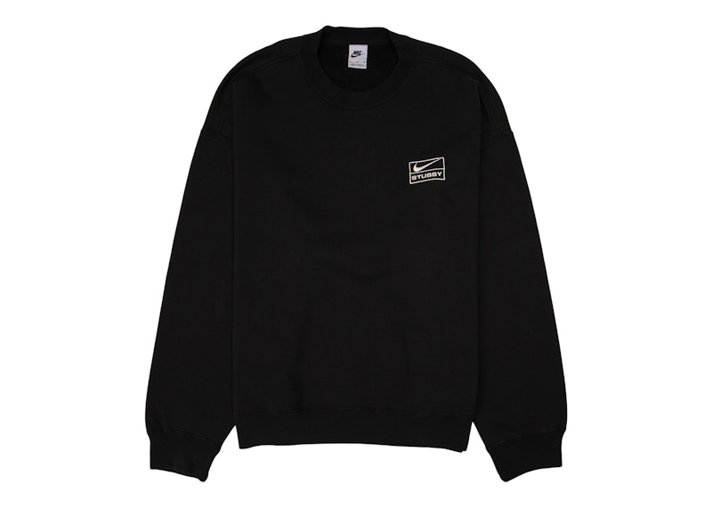 Nike x Stussy Wash Crew Fleece Black (SS23) Men's - SS23 - GB