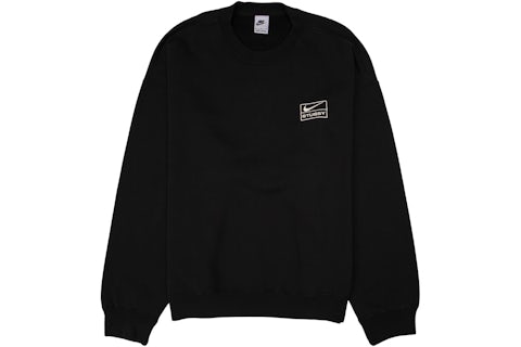 Nike x Stussy Wash Crew Fleece Black Men's GB - Main Image