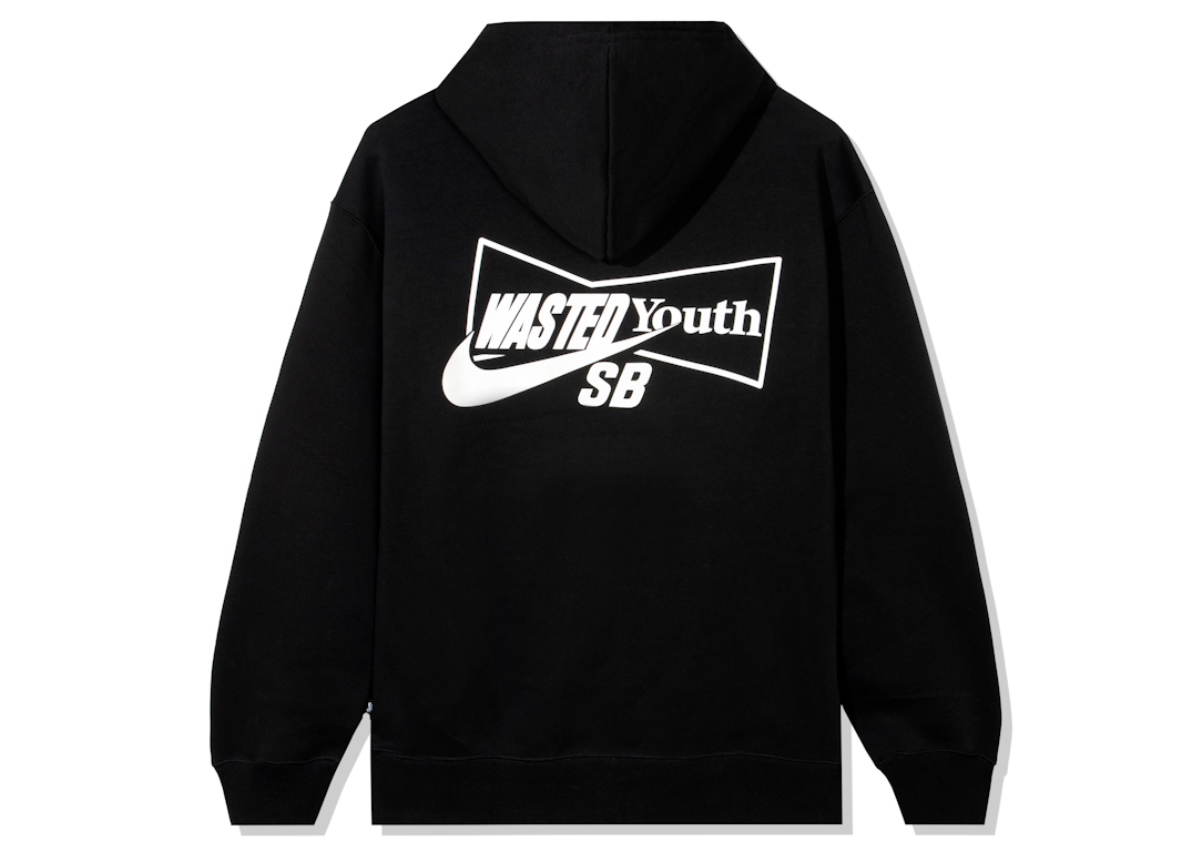Pre-owned Nike X Wasted Youth Logo Hoodie Black