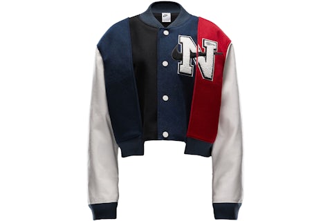 Nike x YOON donna Giacca Varsity Oversize Nero/Armory Blu navy
