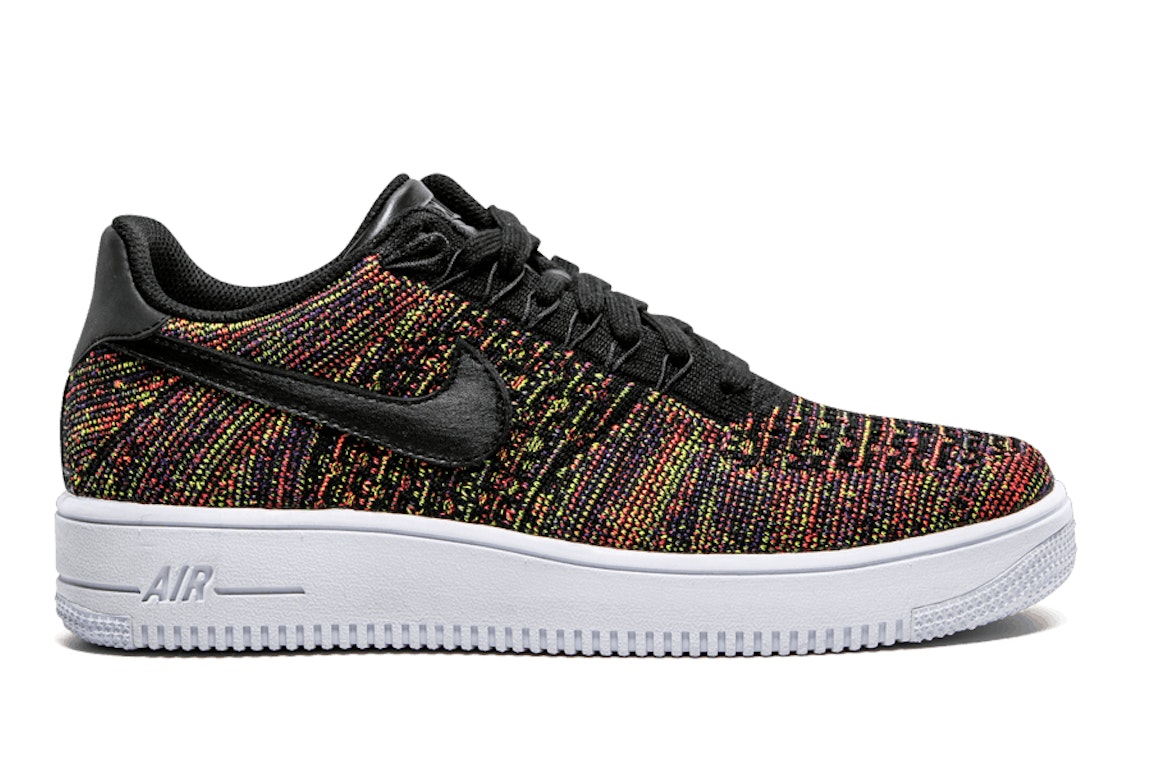 Pre-owned Nike Lab Air Force 1 Low Flyknit Black Multicolor In Black/black/bright Crimson