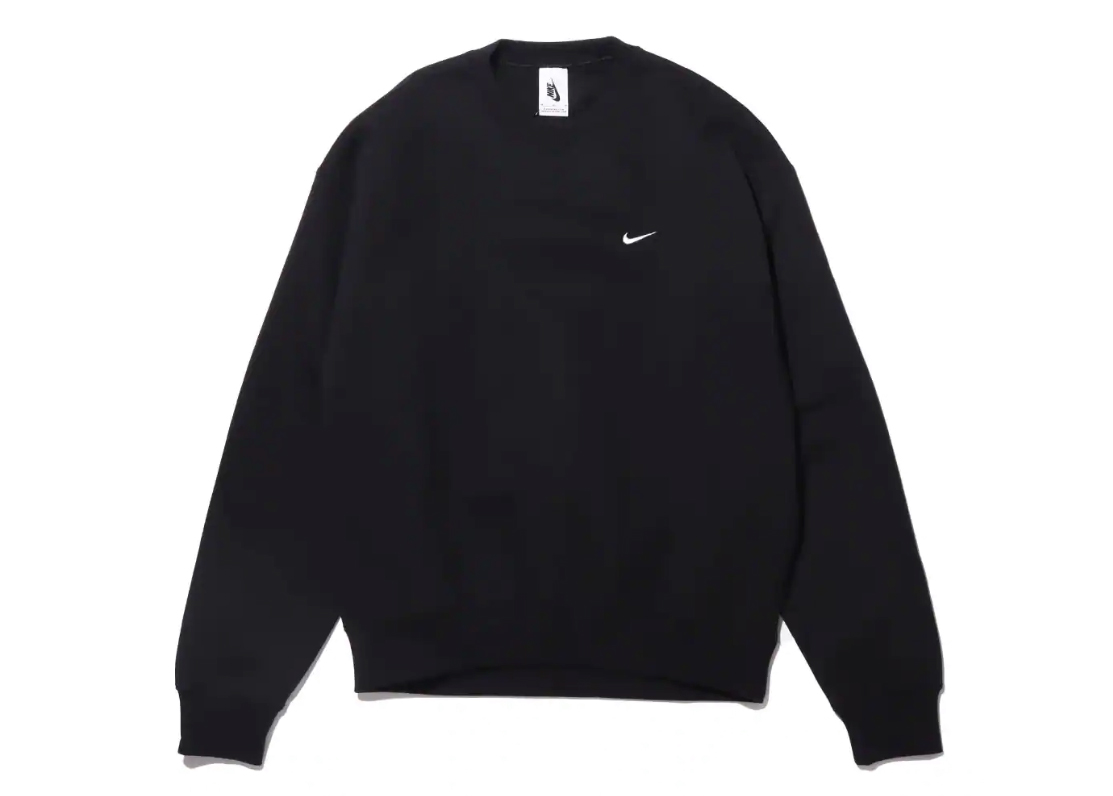 Nike x Stussy Wash Crew Fleece (Asia Sizing) Black (SS23) Men's 