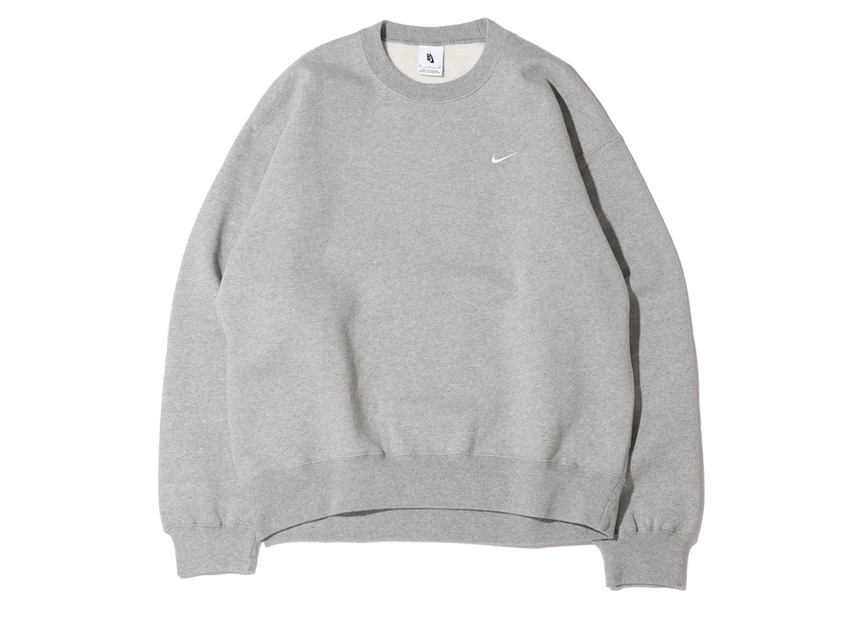 Nike x Stussy Crew Fleece (Asia Sizing) Grey (SS23) Men's - SS23 - GB