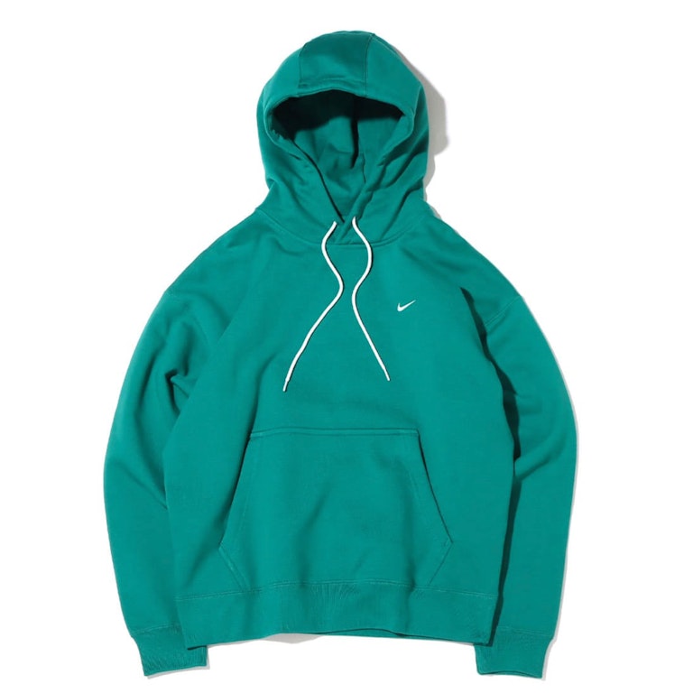 Pre-owned Nike Lab Solo Swoosh Fleece Hoodie (asia Sizing) Mystic Green