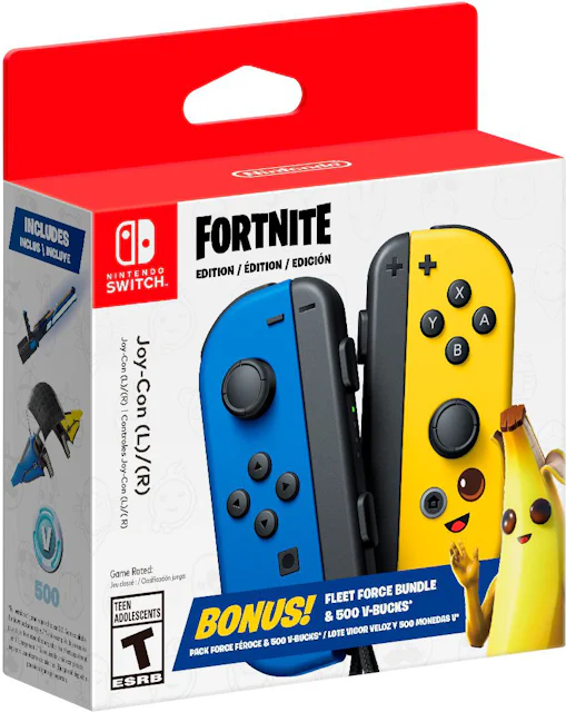 Nintendo Joy-Con (L-R) Fortnite Fleet Force Bundle Blue/Yellow - US