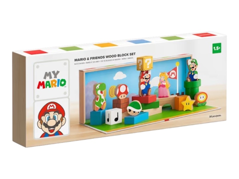 Nintendo Mario & Friends (30pc) Wooden Block Set - JP