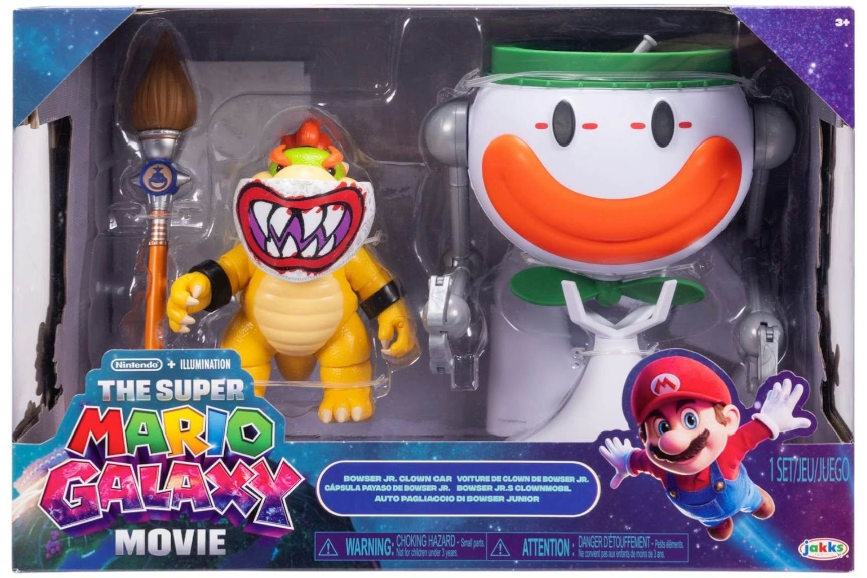 Figura de acción Nintendo Super Mario Galaxy Movie Bowser Jr. con coche ...