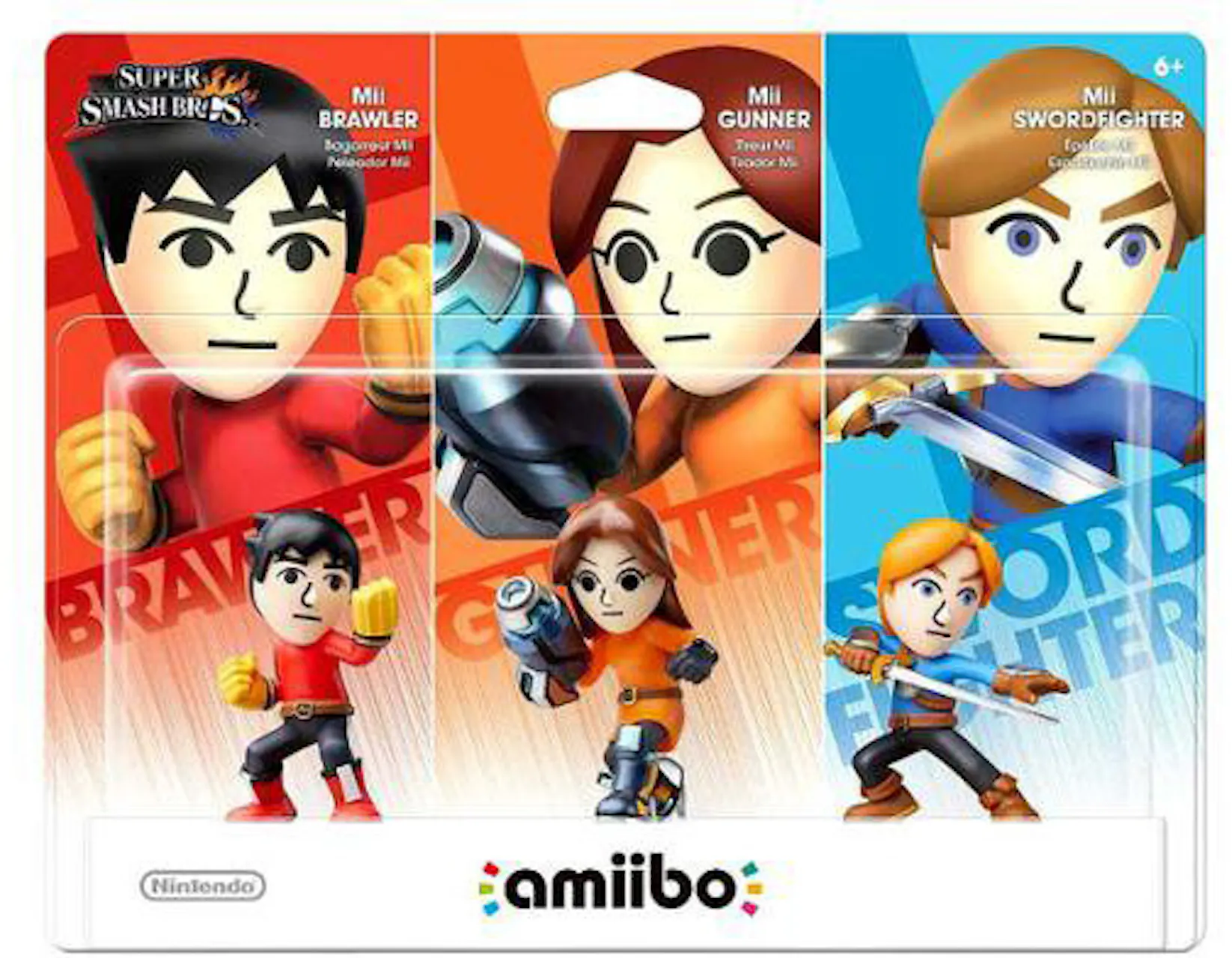 Nintendo Super Smash Bros Mii Brawler And Mii Gunner And Mii Swordfighter Amiibo 