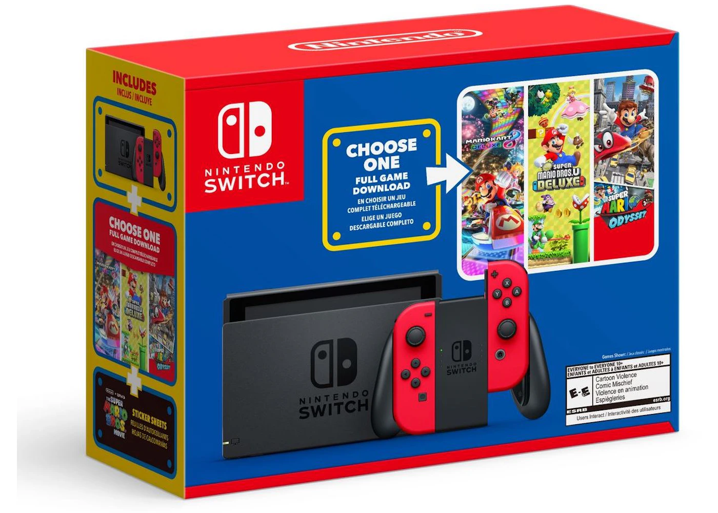 Nintendo Switch Mario Day 2023 Choose One Console Bundle Red - US